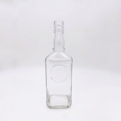 750ML Unique Design Square Whiskey Spirits Vodka Gin Tequila Water Glass Bottle