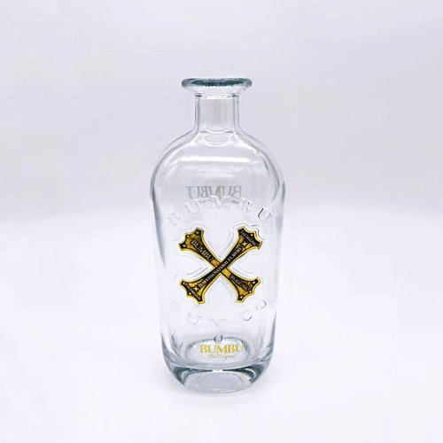 750ML Wholesale Customized Surface Coating Whiskey Vodka Clear Glass Bottle