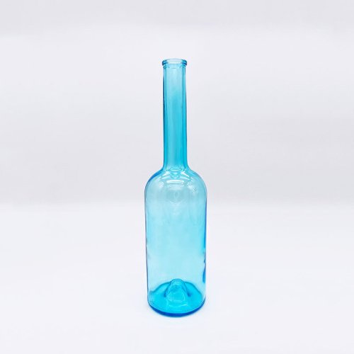 750ML Custom Blue Long Neck Liquor Ice Wine Vodka Rum Glass Bottles