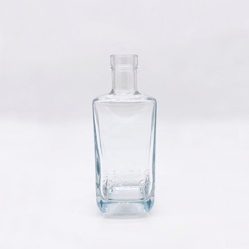 Unique Design High Quality Popular Transparent Durable Square Tequila Vokda Rum Bottle with GPI 21.5 finish