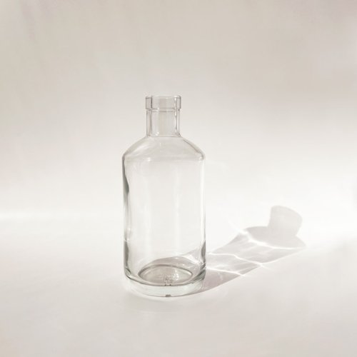 500ML Empty Special-shaped Round Clear Empty Glass Wine Bottle for Brandy Tequila with GPI 21.5 finish